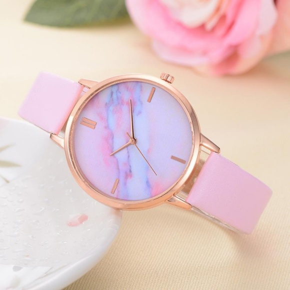 NEW Pink Marble Quartz Watch - Picture 3 of 3
